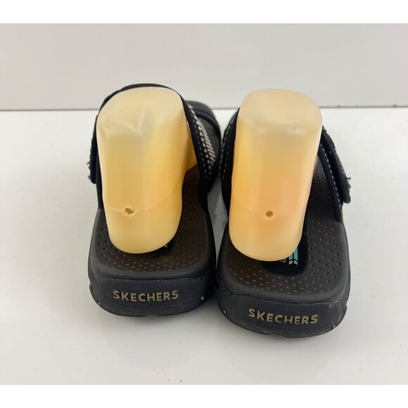 Skechers Sandals Womens Reggae Black Flip Flops Size 9.5 - Picture 7 of 7